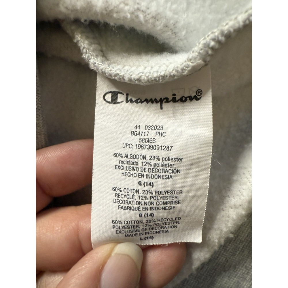 Champion Powerblend Heavyweight Fleece Pullover Hoodie youth Large gray - Picture 5 of 6